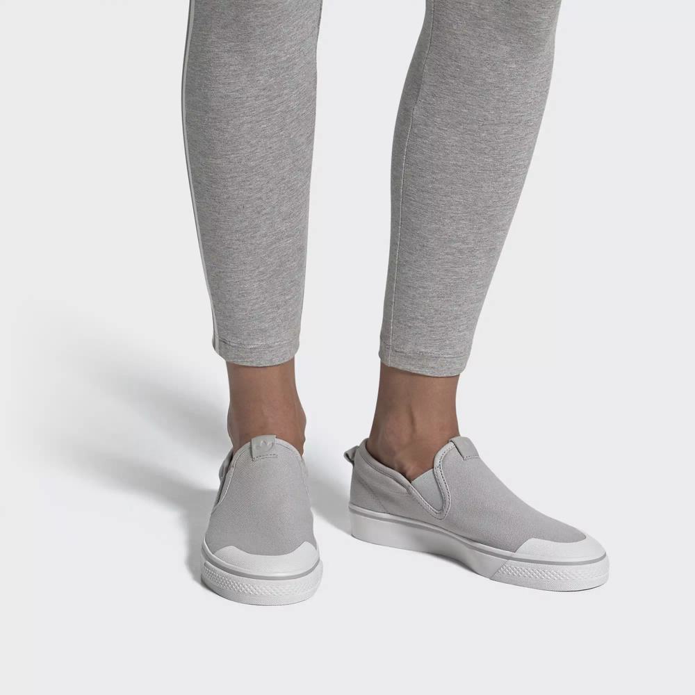 Adidas Nizza Slip-on Tenis Grises Para Mujer (MX-24819)